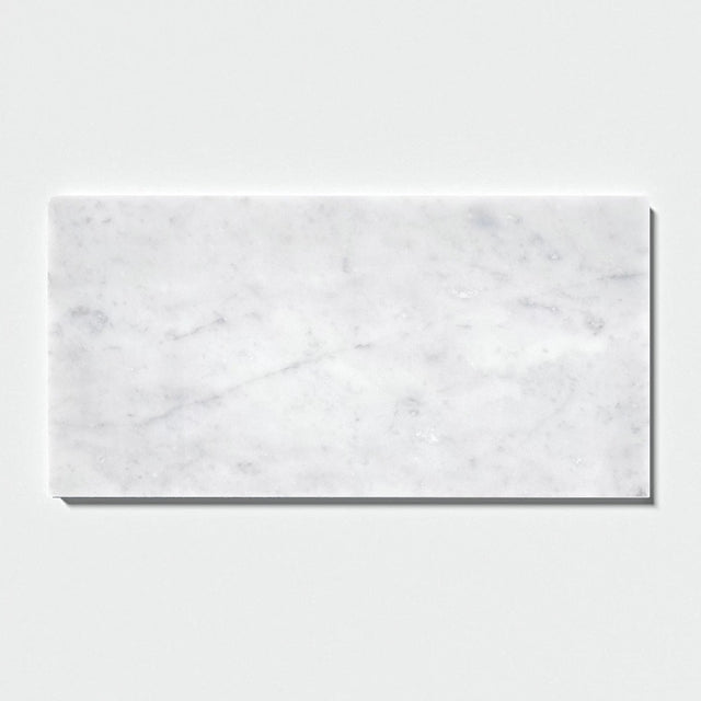 Carrara White Polished Italian Marble Tile 150x300x10mm