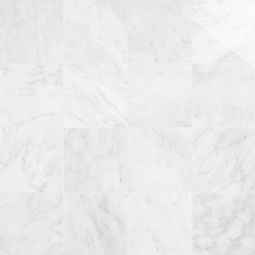 Marble Tiles - Carrara Honed Marble Tiles Floor Wall Natural Marble 457x457x12mm - intmarble
