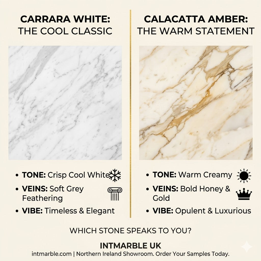 Carrara White vs. Calacatta Amber 