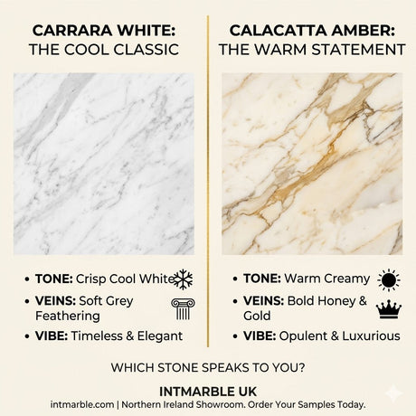 Carrara White vs. Calacatta Amber 