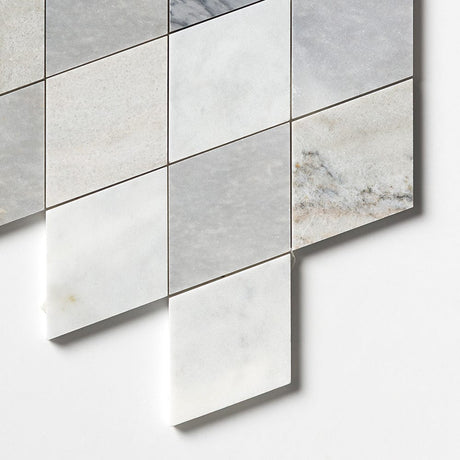 Afyon Grey, Avenza Dark & Palisandra Almas Souls Marble Mosaic Tile 237 x 267 mm