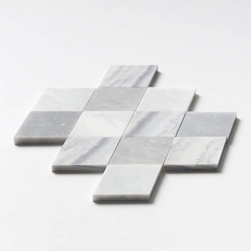 Afyon Grey, Avenza Dark & Palisandra Almas Souls Marble Mosaic Tile 237 x 267 mm