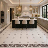 Alpina White Honed Octagon Marble Tile | Calacatta Viola | 305x305x10mm