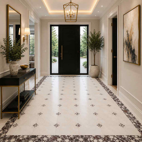 Alpina White Honed Octagon Marble Tile | Calacatta Viola | 305x305x10mm