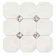 Alpina White Honed Octagon Marble Tile | Calacatta Viola | 305x305x10mm