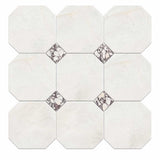 Alpina White Honed Octagon Marble Tile | Calacatta Viola | 305x305x10mm