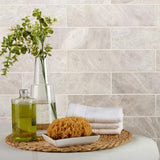 Alpine White Honed Marble Tiles 75x305x12mm