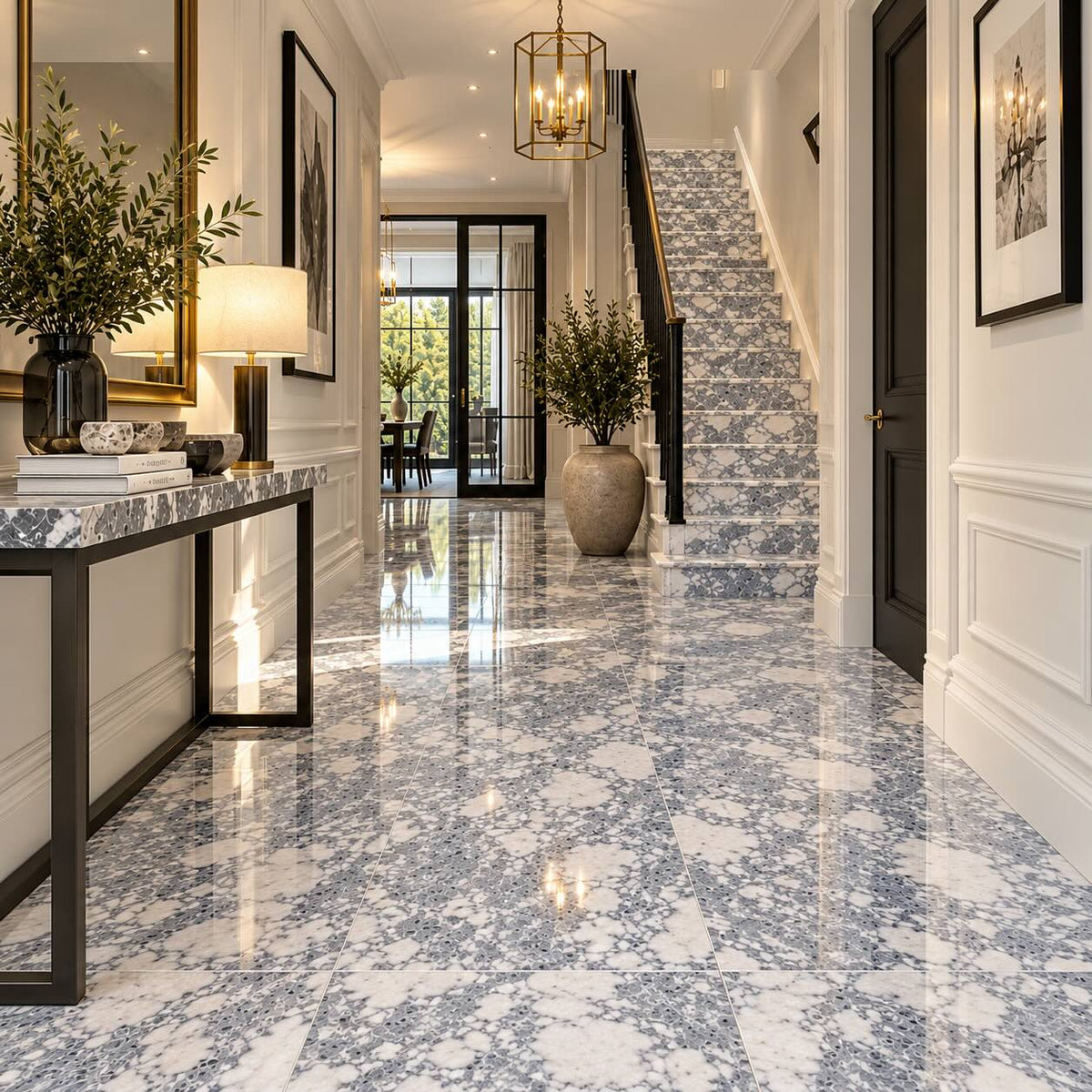 Arabescato Polished Italian Marble Tiles 305x610x10mm