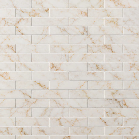 Arabescato Gold Honed Marble Linear Tile 70x305x10mm