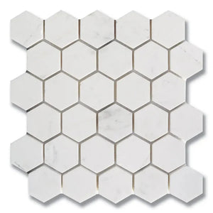 Carreau de mosaïque hexagonale en marbre aiguisé par Dolomite Bianco 48x48x10mm