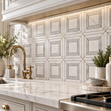 Bianco Dolomite Waterjet Matt Polished Marble Mosaic Sheet (305 × 305 mm)