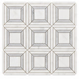 Bianco Dolomite Waterjet Matt Polished Marble Mosaic Sheet (305 × 305 mm)