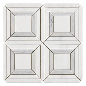 Bianco Dolomite Waterjet Matt Polished Marble Mosaic Sheet (305 × 305 mm)