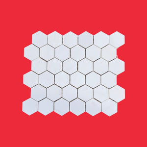 Carreau de mosaïque hexagonale en marbre poli Bianco Dolomite 48x48x10mm