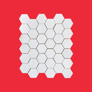 Carreau de mosaïque hexagonale en marbre poli Bianco Dolomite 48x48x10mm