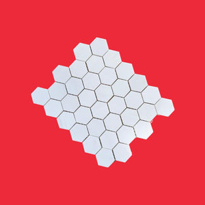 Carreau de mosaïque hexagonale en marbre poli Bianco Dolomite 48x48x10mm