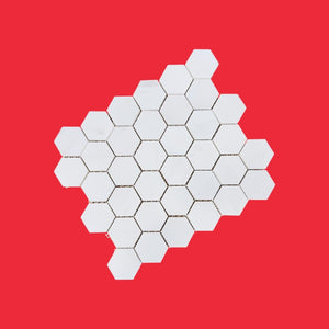 Carreau de mosaïque hexagonale en marbre poli Bianco Dolomite 48x48x10mm