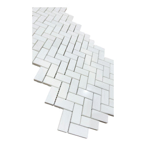 Bianco Thassos PolHerringbone Marble Mosaics