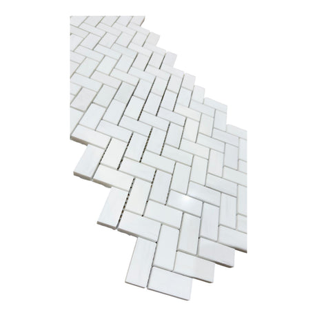 Bianco Thassos PolHerringbone Marble Mosaics