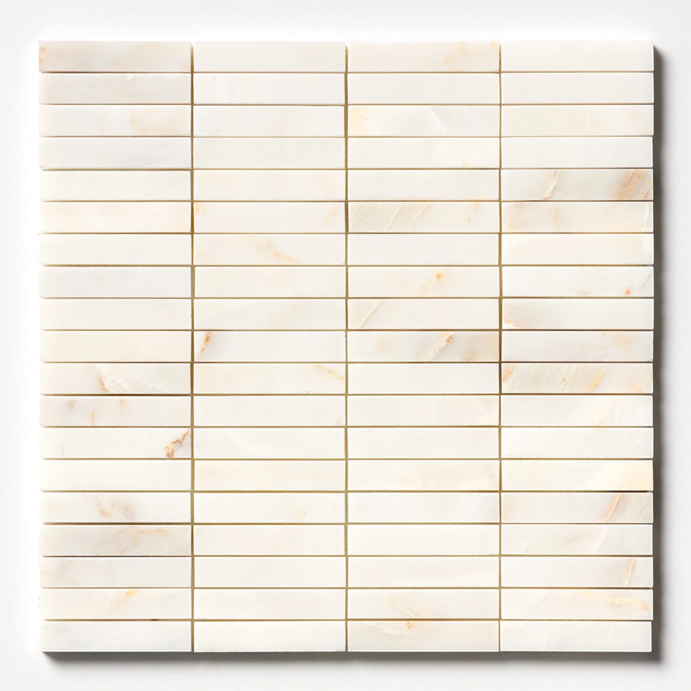 Calacatta Amber Honed Marble Iggy Maxi Mosaic | 23x151mm Chip