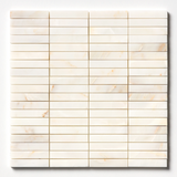 Calacatta Amber Honed Marble Iggy Maxi Mosaic | 23x151mm Chip