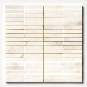 Calacatta Amber Honed Marble Iggy Maxi Mosaic | 23x151mm Chip