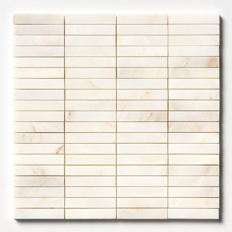 Calacatta Amber Honed Marble Iggy Maxi Mosaic | 23x151mm Chip