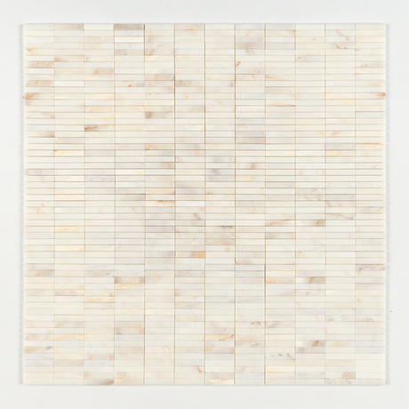 Calacatta Amber Honed Marble Iggy Maxi Mosaic | 23x151mm Chip