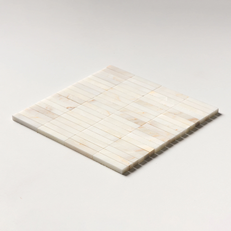 Calacatta Amber Honed Marble Iggy Maxi Mosaic | 23x151mm Chip