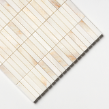 Calacatta Amber Honed Marble Iggy Maxi Mosaic | 23x151mm Chip