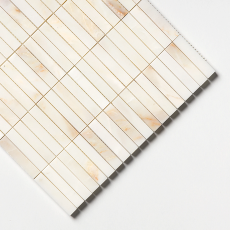 Calacatta Amber Honed Marble Iggy Maxi Mosaic | 23x151mm Chip