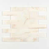 Calacatta Amber Honed Subway Marble Tile – 100 × 610 × 12 mm