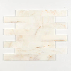 Calacatta Amber Honed Subway Marble Tile – 100 × 610 × 12 mm