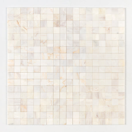 Calacatta Amber Polished Marble Mosaic Tile