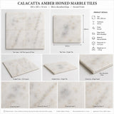 Calacatta Amber Honed Marble Tiles 305x305x10mm