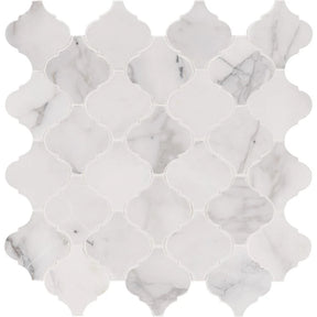 Calacatta Arabesque Marble Mosaic Tiles