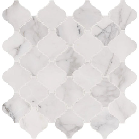 Calacatta Arabesque Marble Mosaic Tiles