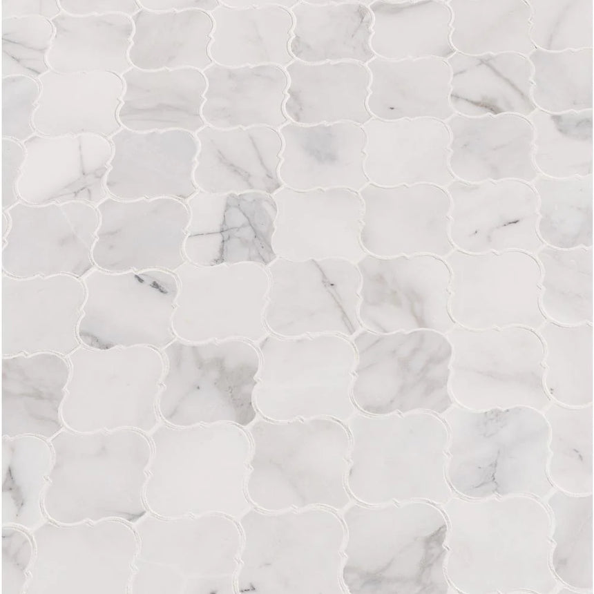 Calacatta Arabesque Marble Mosaic Tiles