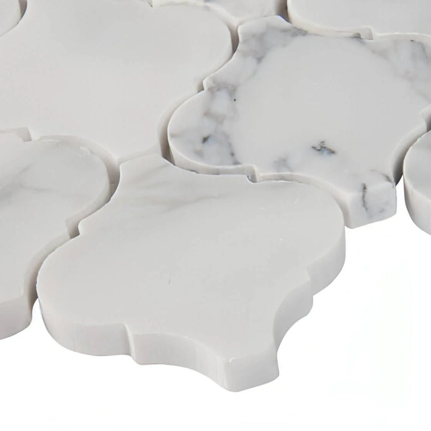 Calacatta Arabesque Marble Mosaic Tiles