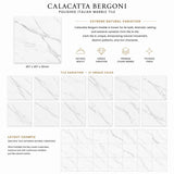 Calacatta Bergoni Polished Italian Marble Tiles | 457x457x10mm