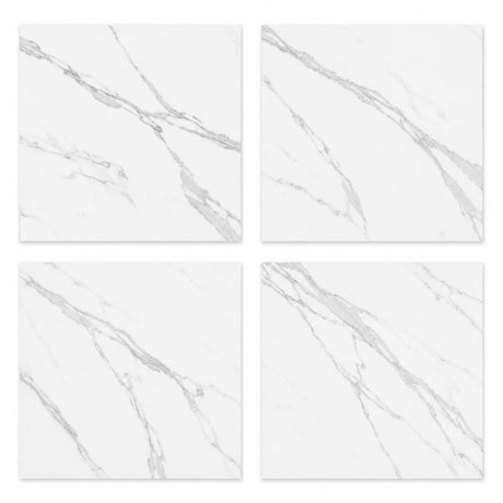 Calacatta Bergoni Polished Italian Marble Tiles | 457x457x10mm