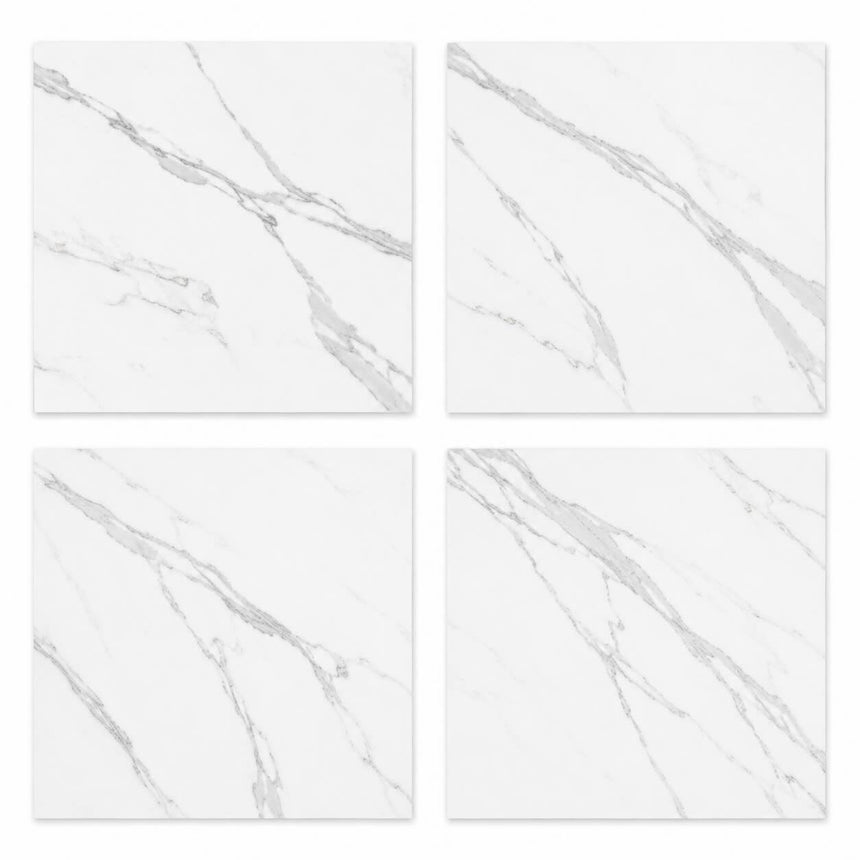 Calacatta Bergoni Polished Italian Marble Tiles | 457x457x10mm