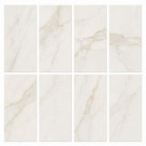 Calacatta Cremo Polished Italian Marble Tiles | Subway Metro | 150x300x10mm