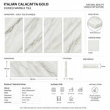 Calacatta Gold Honed Italian Marble Tiles | Subway Metro | 150x300x10mm