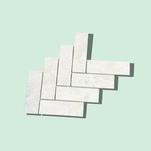 Calacatta Honed Marble Large Herringbone Mosaic