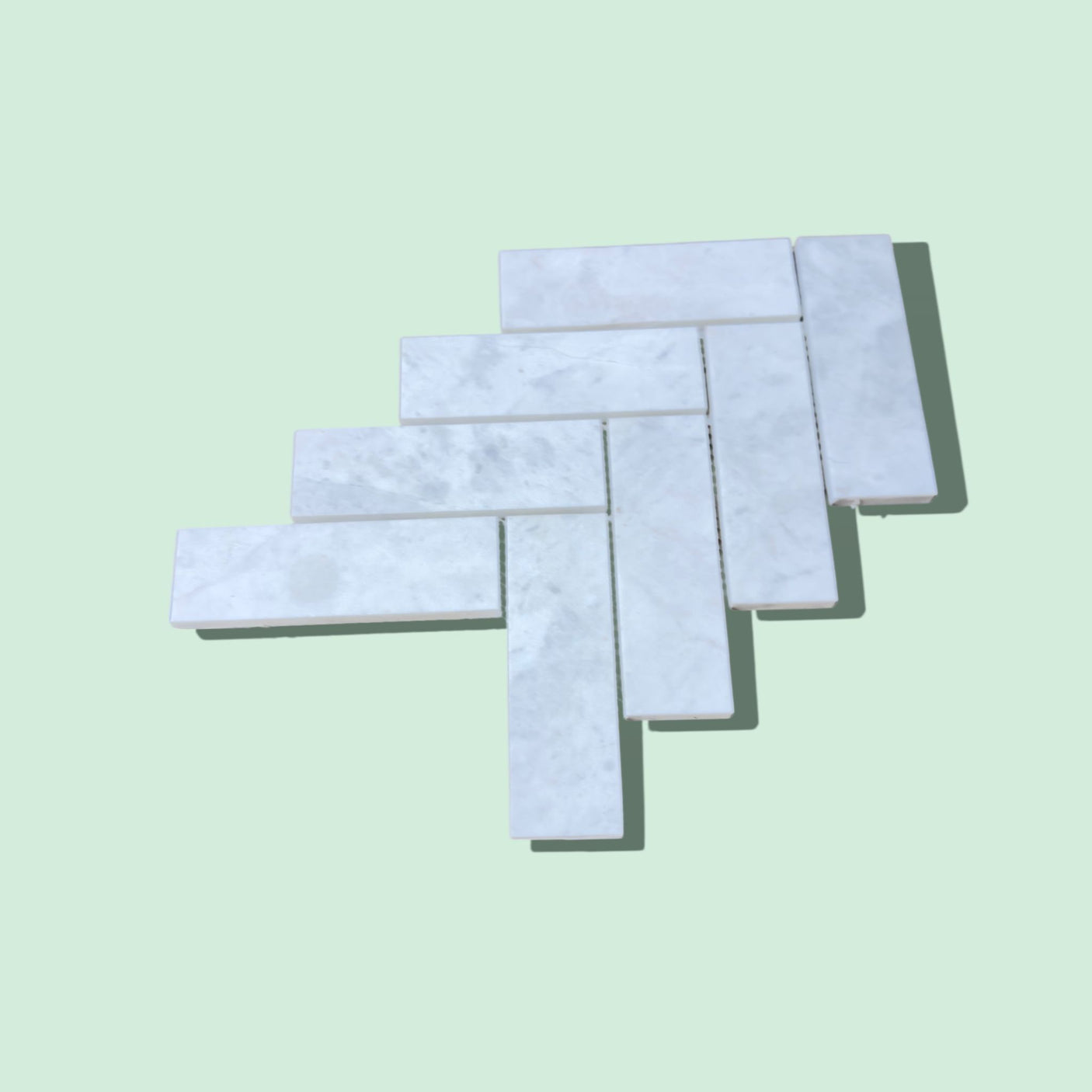 Calacatta Honed Marble Large Herringbone Mosaic