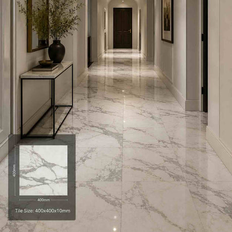 Calacatta Oro Polished Italian Marble Tiles 400x400mm