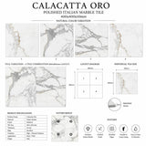 Calacatta Oro Polished Italian Marble Tiles 400x400mm