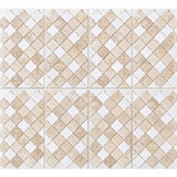Calacatta Pearly & Diana Royal Arabesque Marble Mosaic 330x350x10mm
