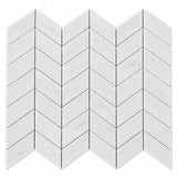 Calacatta Pearly Marble Chevron Mosaic 250x370x10mm